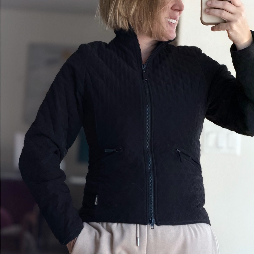 Barbour Size 6 WARM not bulky Quilted Women's Black Jacket Coat w Zip : Pockets